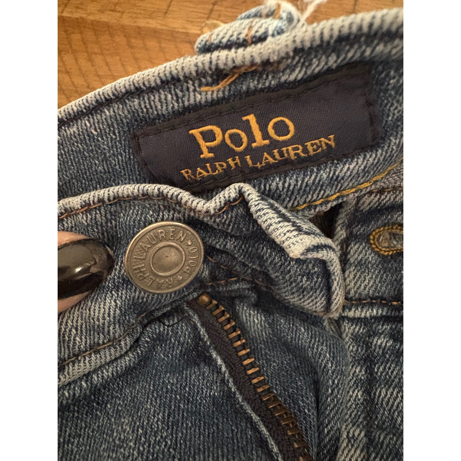 Polo Ralph Lauren Relaxed Straight Jeans Mens 38x30 Light Wash Blue Denim